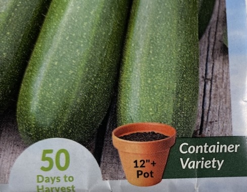 seed packet showing special features of this product...it can be grown in a container