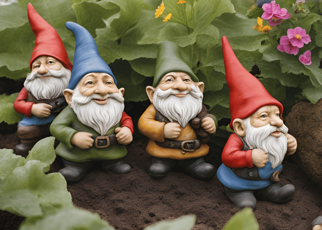 garden gnomes in the garden!